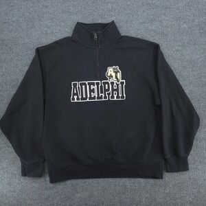 Adelphi Panthers Sweatshirt Mens XL Black NCAA University Sports 1/4 Zip